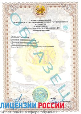 Образец сертификата соответствия (приложение) Калуга Сертификат ISO 14001