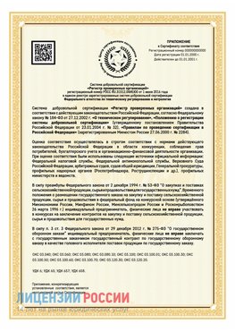 Приложение к сертификату для ИП Калуга Сертификат СТО 03.080.02033720.1-2020
